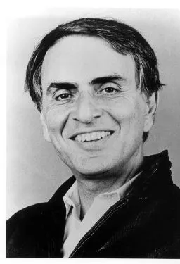 Carl Sagan explicando sobre el universo