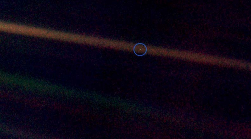 Fotografía del Pale Blue Dot tomada por Voyager 1